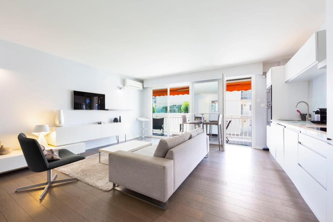 Modern Apartment 2 Bedrooms Quiet Terrace In A Palm Beach Area, 30 Meters From Seaside Cannes Exteriör bild
